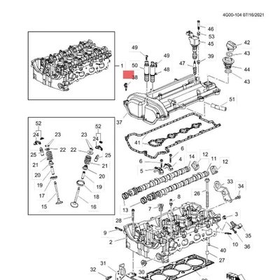 Cylinder and parts Valve Cover