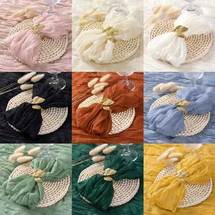 Cross Border Bohemian Style Wrinkled Cloth Bali Yarn Napkin Wedding Party Table Decorative Placemat Wrinkled Napkin Wholesale