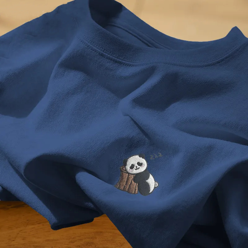 Other T-shirt Panda Embroidery Navy