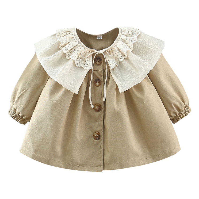 Trendy Children's Clothing 2026 New Style Girls' Jacket Spring and Autumn Children's Petal Collar Windbreaker Top Toddler Autumn Outfit