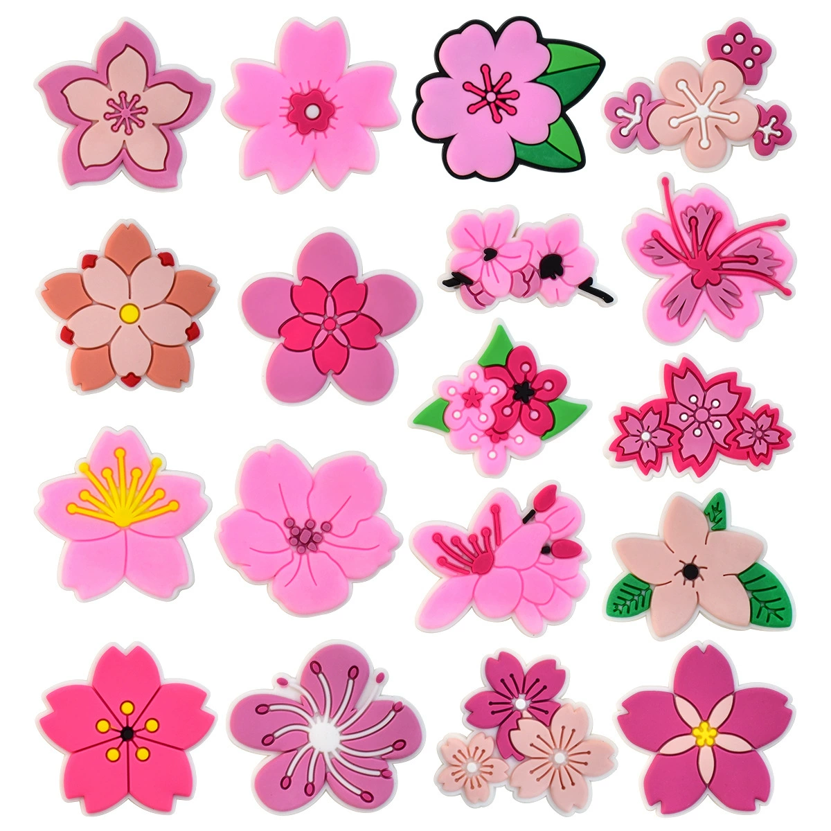 Новая модель сакуры серии обуви цветочные туфли пряжки дырки декоративные пряжки ПВХ мягкий клей персонализированные декоративные аксессуары для обуви