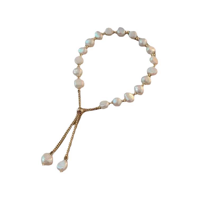 Vintage Geometric Irregular Freshwater Pearl Bracelet For Women_voghion.com