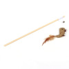 Wooden rod teasing cat stick wooden mouse, feather cat toy with bell cat teasing stick fishing cat stick pet toy