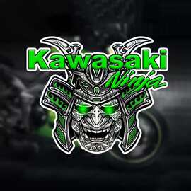 跨境川崎摩托车Kawasaki汽车车身机盖头盔机车改装爱好者鬼武士贴
