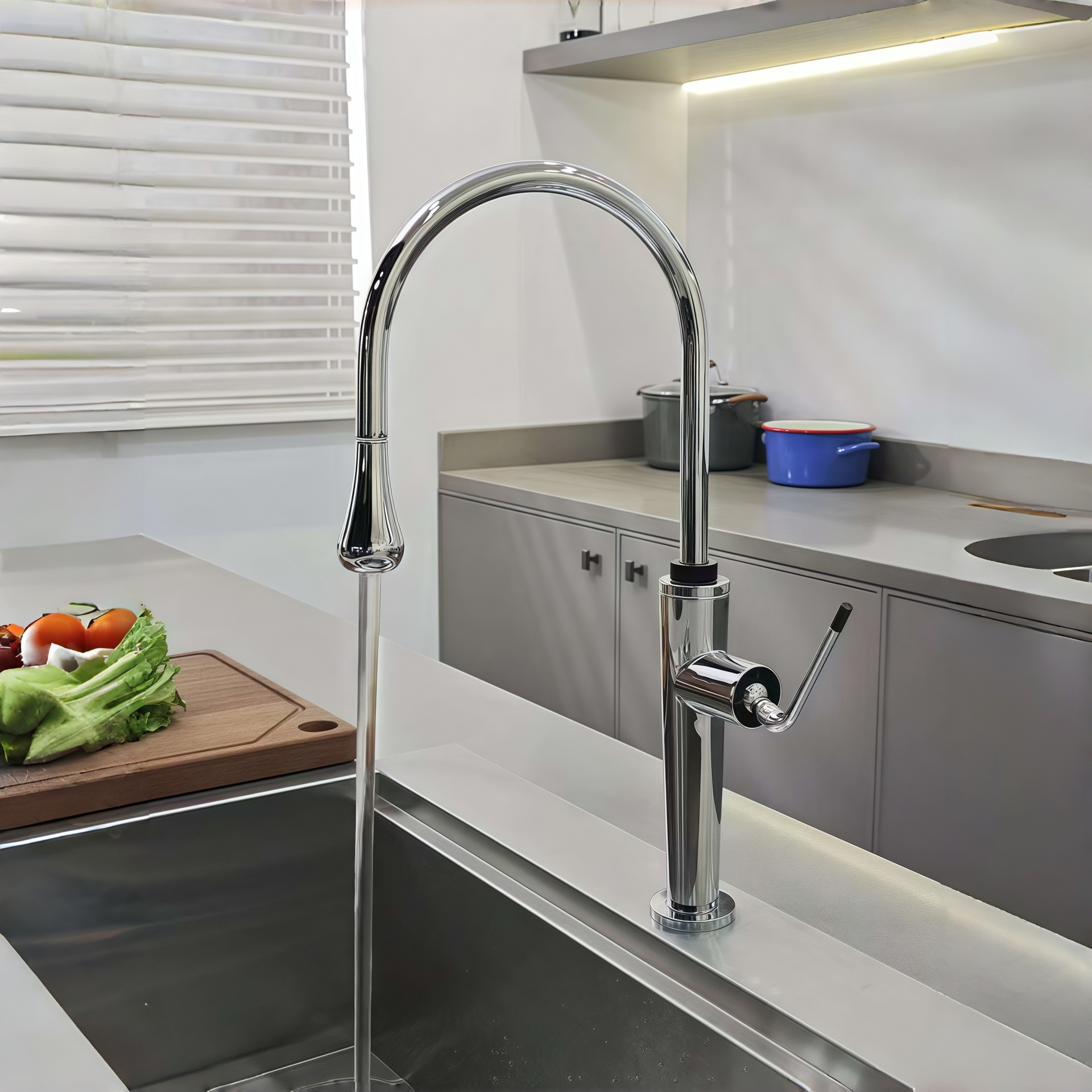 不锈钢厨房抽拉式水龙头冷热家用防溅水槽伸缩洗碗池洗菜盆水龙头