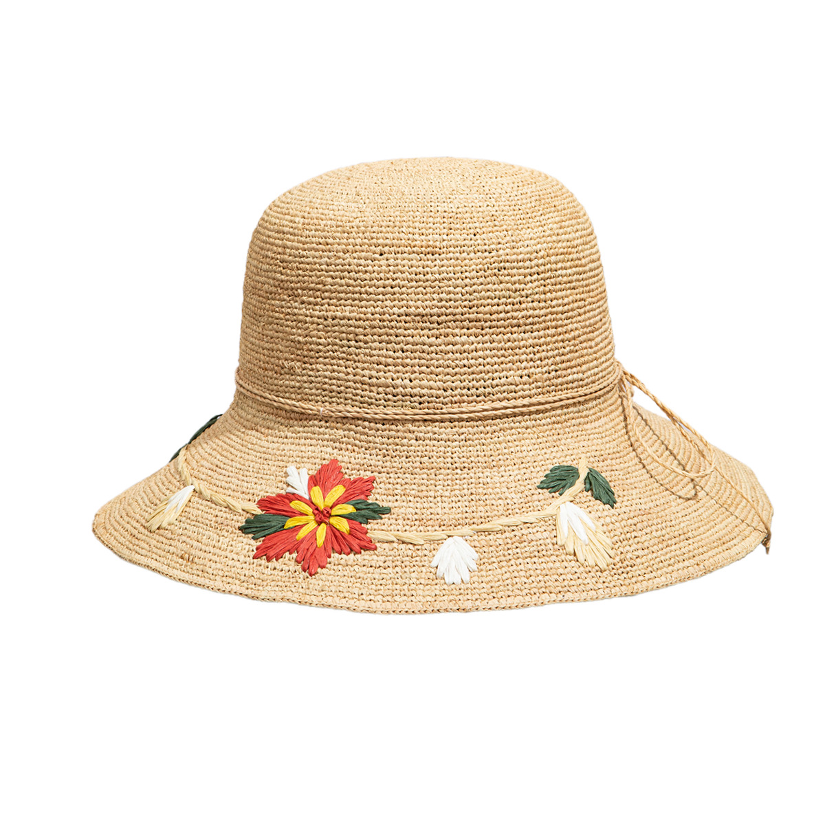 210g Weight Straw Hat Hats Type Holiday, Outdoor, Street Occasion raffia Material Heart Shape, Flower Pattern Summer, Spring Season Women's Gender Hawaiian, Tropical Style Curved Eaves Rim Women's Hawaiian Tropical Heart Shape Flower Curved Eaves Straw Hat 11