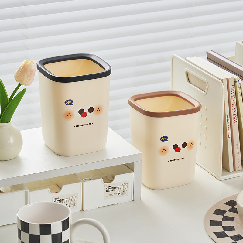 Desktop bote de basura dibujos animados mini papelera ins hogar dormitorio sala de estar creativo estudiante papelería pequeña caja de almacenamiento