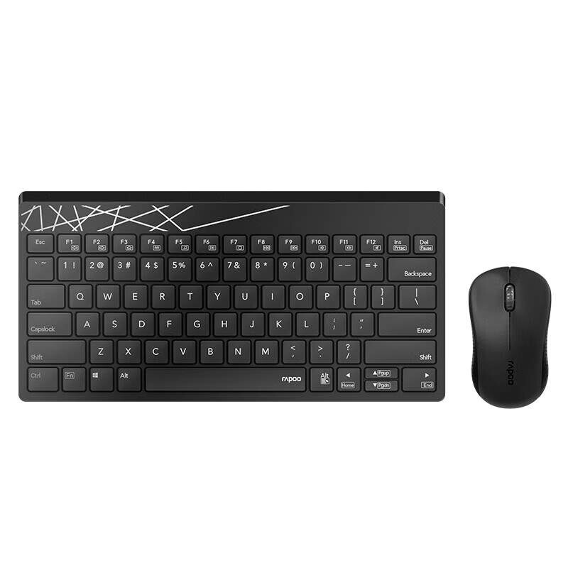 RAPOO Lei Bai 8000S small wireless keyboard and mouse suit mini compact energy saving 2.4G wireless keys