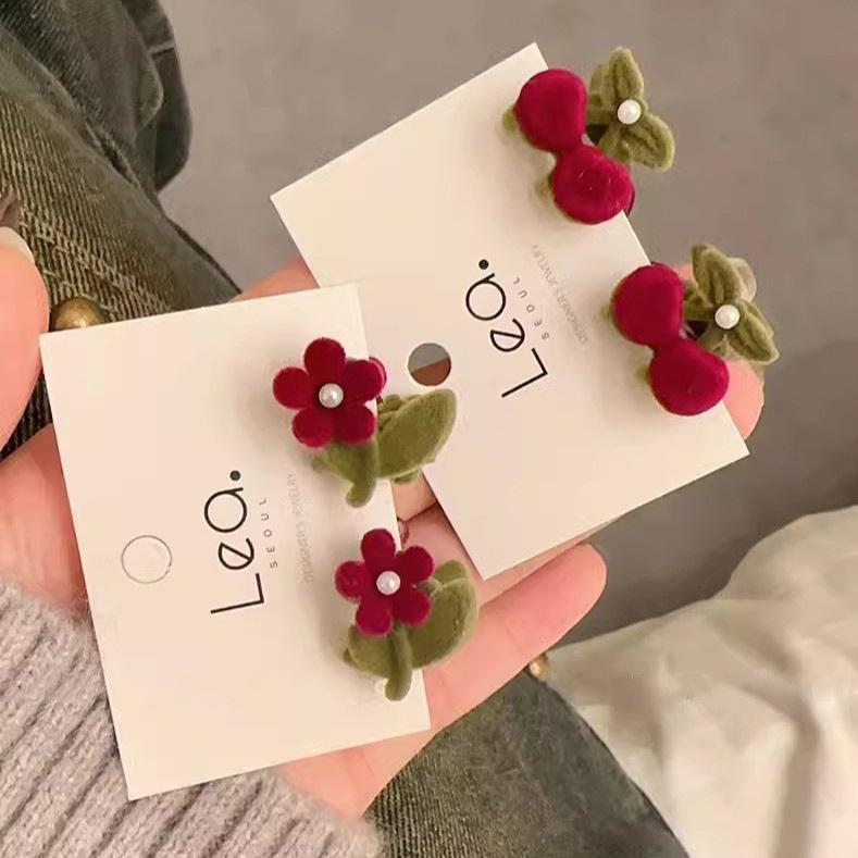 Holiday, Daily, Date Occasion Women's Sweet Cherry Flower Alloy Hair Clip