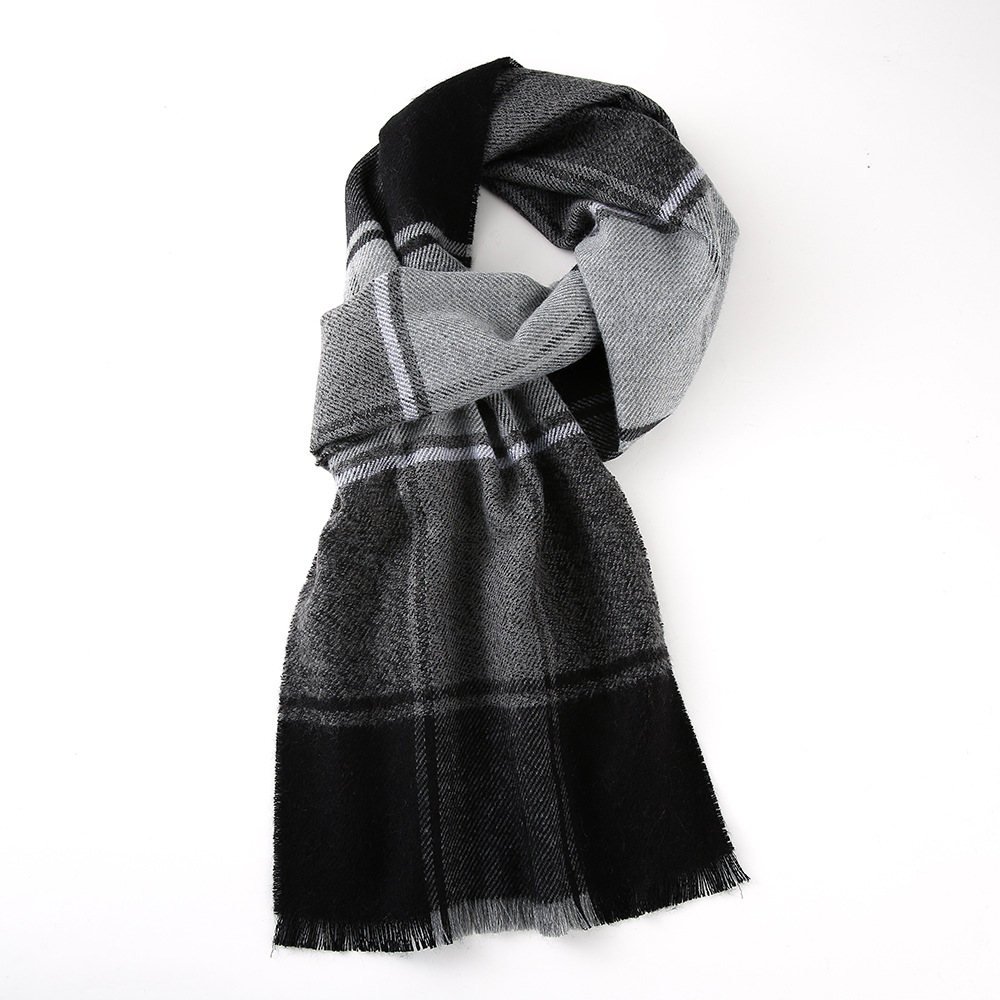Versatile Winter Scarf For Men Stylish Plaid Tassel Design_voghion.com