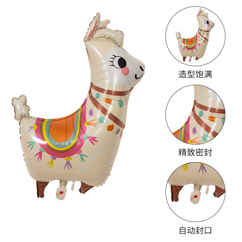 Nueva historieta alpaca globo de aluminio fiesta de cumpleaños de los niños Amazon globo alpaca globo forma