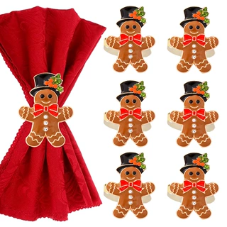新款Christmas Napkin Ring姜饼人餐巾扣公仔餐巾环圣诞节厂家