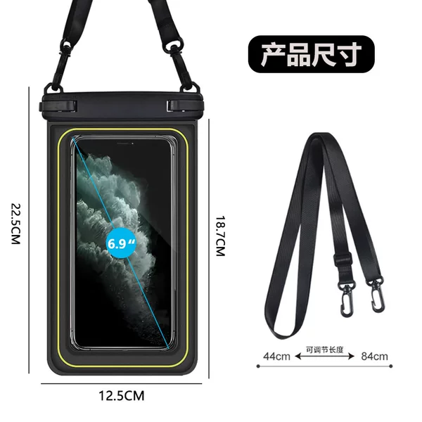New Double-Hook Sponge Floating Waterproof Phone Bag, Touch-Screen Compatible, Anti-Drop, Cross-Body Waterproof Phone Case for Diving and Swimming
