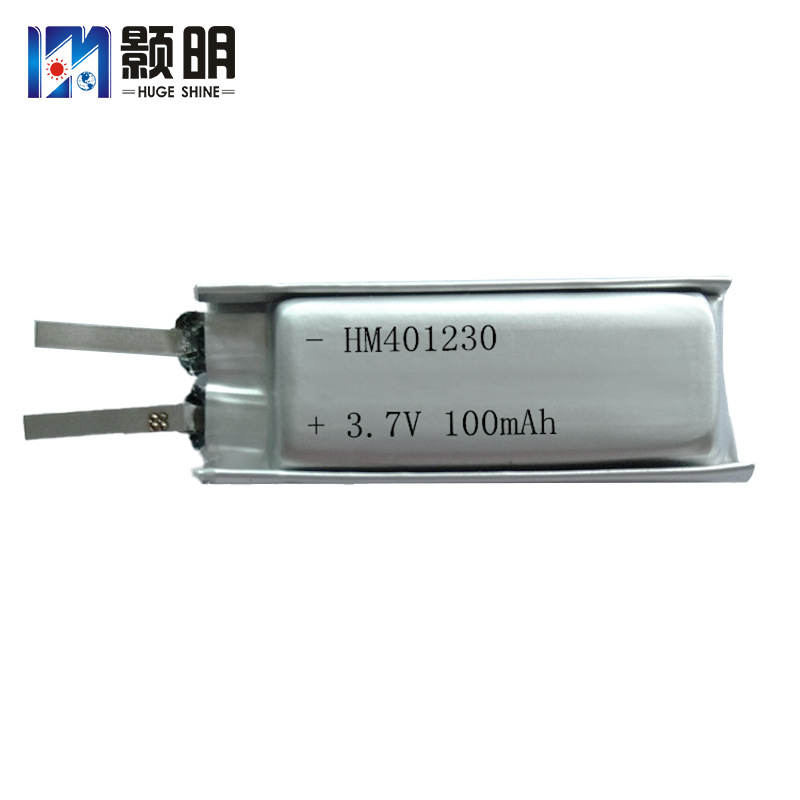 401230聚合物锂电池3.7V100mAh医用器械计步器电子体温计充电电池