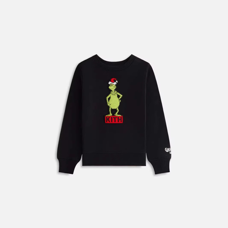 Kith Kids【Authentic in Stock】Grinch Collaboration Limited Edition Classic Embroidered Crewneck Sweatshirt Kith Kids【Authentic in Stock】Grinch Collaboration Limited Edition Classic Embroidered Crewneck Sweatshirt
