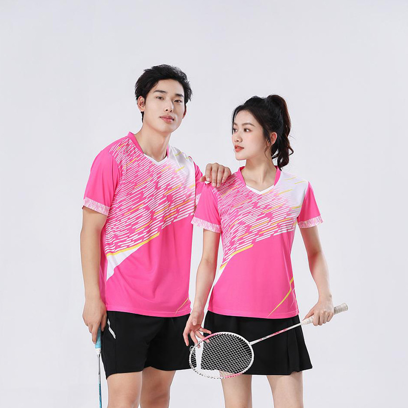 Sleeves for men and women, summer quick dry set, travel breathable uniform for badminton, sports suit for training for table tennis, with short sleeve 4