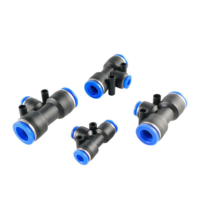 エア気管高速プラグ継手t型三方変径プラスチック継手PEG6-4/8-6/10-8/12-10|undefined