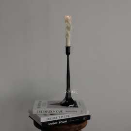 黑色铸铁烛台 客厅家居摆件高脚蜡烛台 民宿装饰摆件