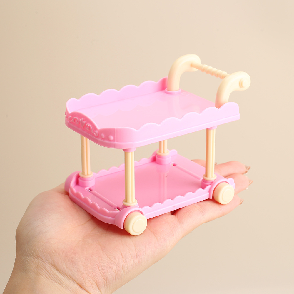 (2개) 작은 식당 자동차 트롤리 미니 주방 어린이 미니어처 음식 놀이 인형 집 모델 귀여운 놀이 집 장난감의 시뮬레이션