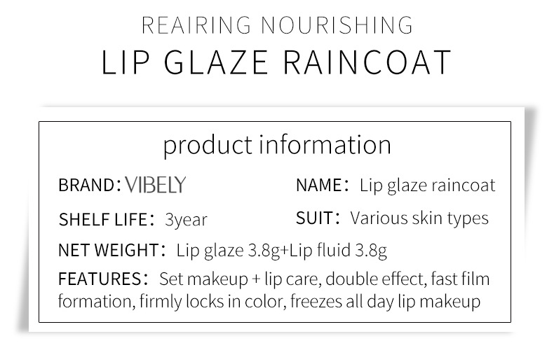 VIBELY Double-head Lip Gloss Raincoat, non-stick cup, Water Gloss mirror Lip Gloss Raincoat, Lipstick Setting Wonder, Setting liquid undefined