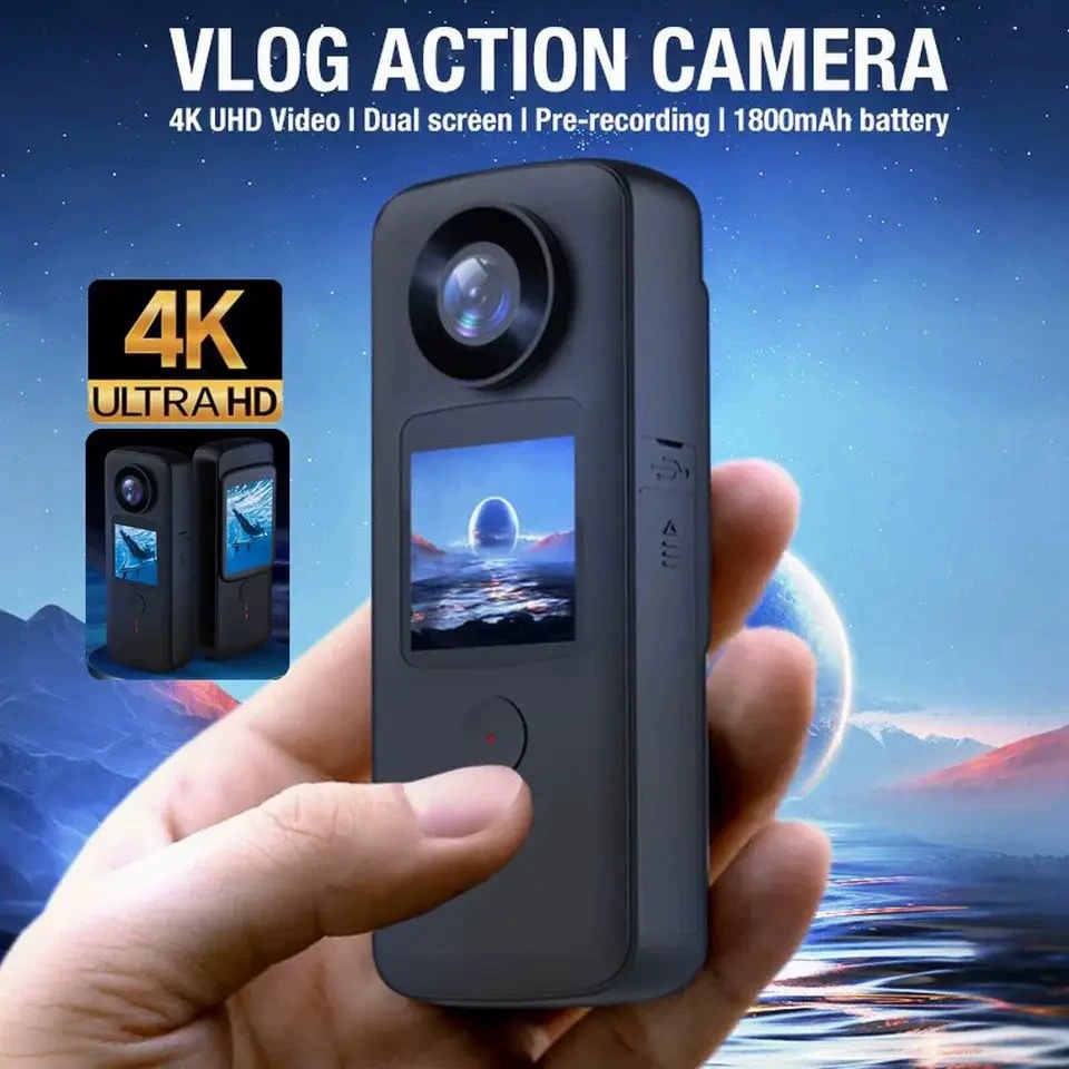Кросс-борт наружный VLOG ручная съемка камера 4K30 высокого разрешения с двумя экранами, длительная запись, аккумулятор