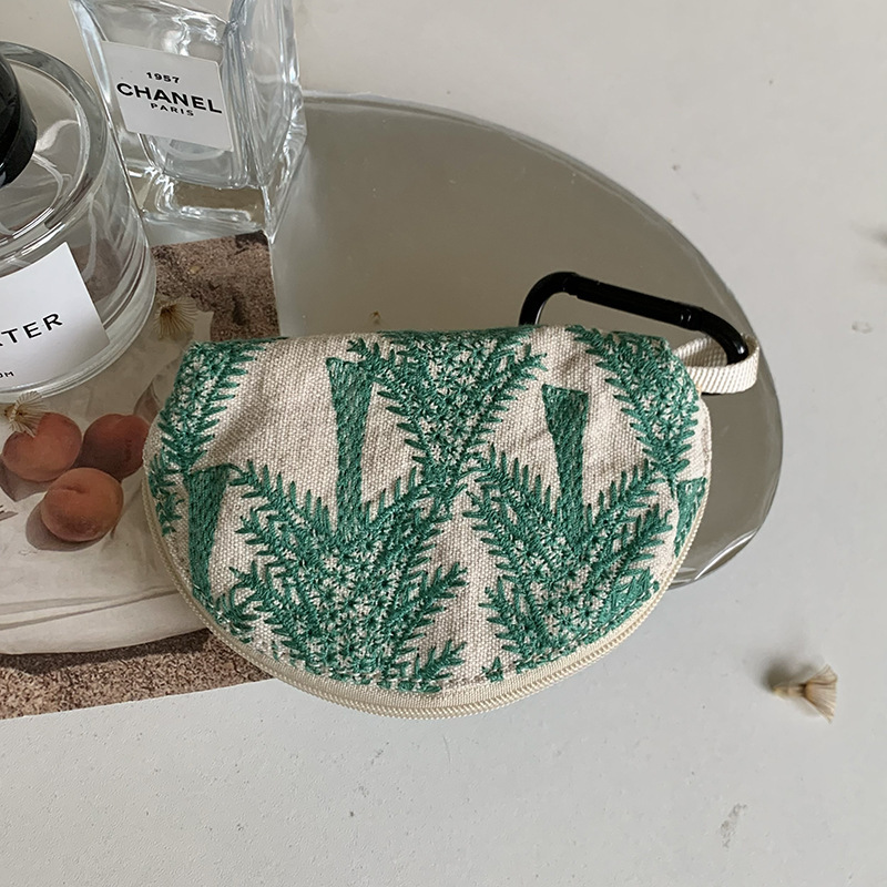 ヘビー刺繍ヘッドフォンバッグ収納カバー AirPodspro2 ヘッドフォン保護バッグ口紅バッグキーバッグ小銭入れ|undefined