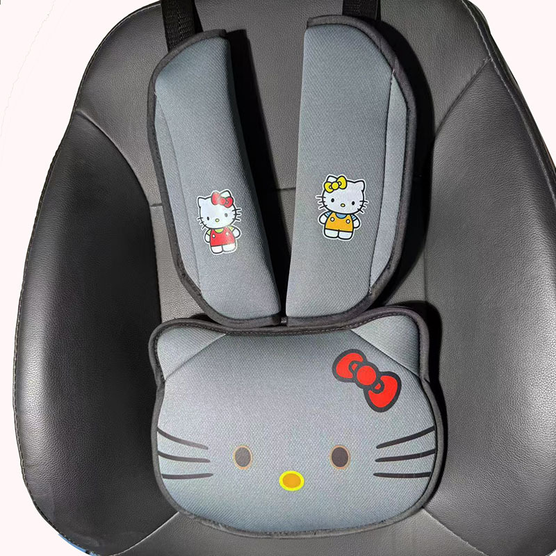 Cat Head Auxiliary Safety Belt Limiter Holder, Car Kids Safety Belt Adjustment Anti-Stranglehold Shoulder Protector