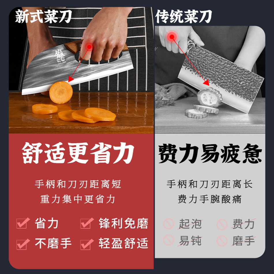 Fabricante nuevo cuchillo de cocina doméstico chino ahorro de mano de obra cuchillo de corte de carne de cocina de acero inoxidable afilado cuchillo de fideos de cocina mayorista