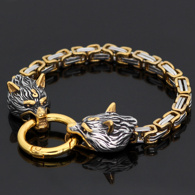 AliExpress new European and American wholesale Nordic wolf head Emperor Chain 8mm domineering bracelet multi-specification jewelry wholesale AliExpress new European and American wholesale Nordic wolf head Emperor Chain 8mm domineering bracelet multi-specification jewelry wholesale