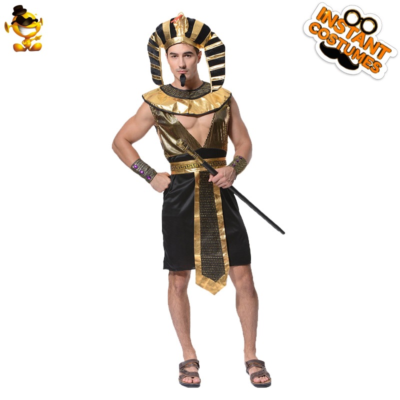 Halloween de los hombres grandes adultos faraón egipcio ropa fiesta mascarada etapa rendimiento traje Cosplay