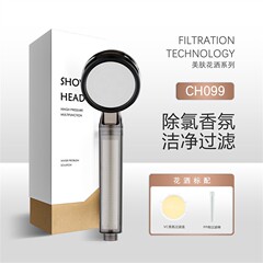 跨境不锈钢面板增压花洒ACF碳棒过滤KDF滤盒手持过滤淋浴花洒喷头