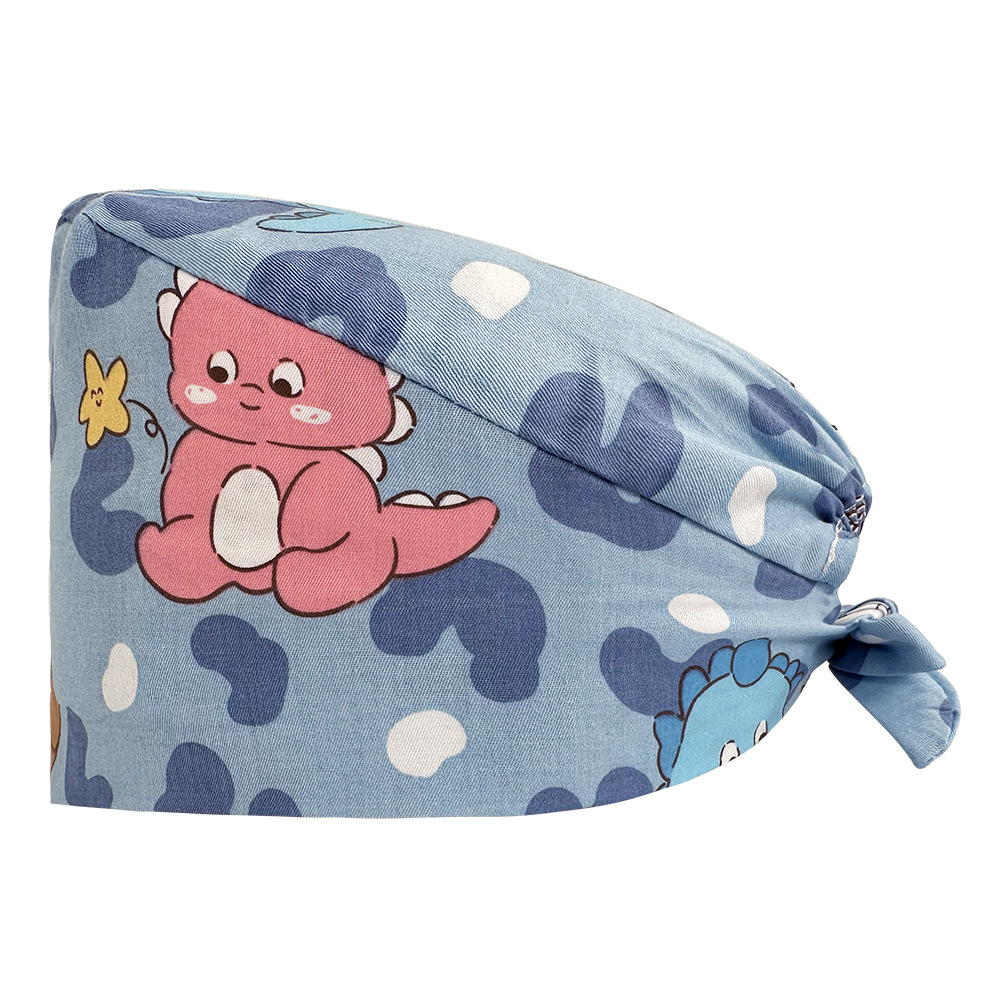 Tapa de enfermera de la UCI impresa elástico hebilla ajustable tapa quirúrgica quimioterapia de algodón puro tapa de confinamiento de las mujeres tapa de trabajo médico hombres