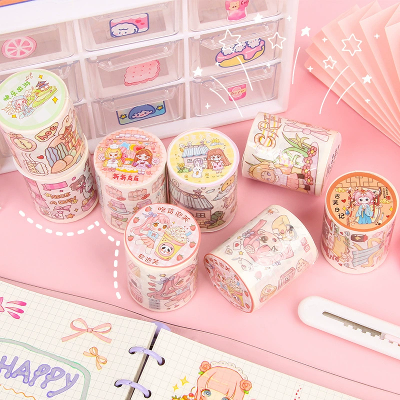 软泡芙 Hair band, sticker, set, cute container, full set, scheduler, internet celebrity