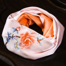 苏绣手工刺绣中国风桑蚕丝披肩围巾送礼礼品苏州特产丝绸真丝丝巾