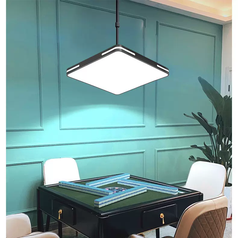 麻将灯升降吊灯店铺商用超亮棋牌室专用灯办公室饭店工业风吊灯