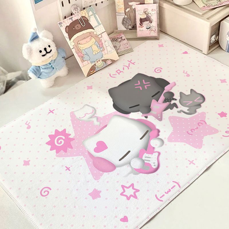 Music Kitten Japanese Vintage Tablecloth Cotton Linen High Aesthetic Cute Waterproof Planner Background Decorative Table Mat