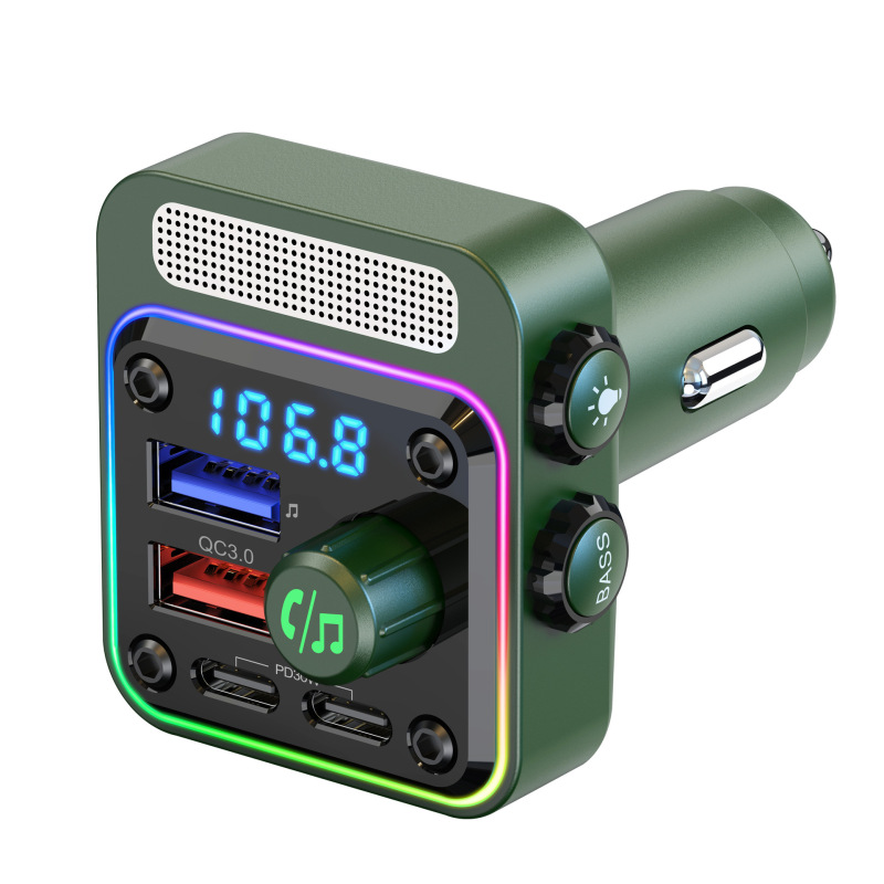 多機能車 MP3 プレーヤー U ディスク車の周囲光デュアル PD 高速充電車の Bluetooth FM トランスミッター|undefined
