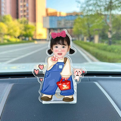 Car ornaments – car couple jewelry acrylic - vehicle-mounted-solar-battery-dual-use-model-single-person-shaking-head-f69-model