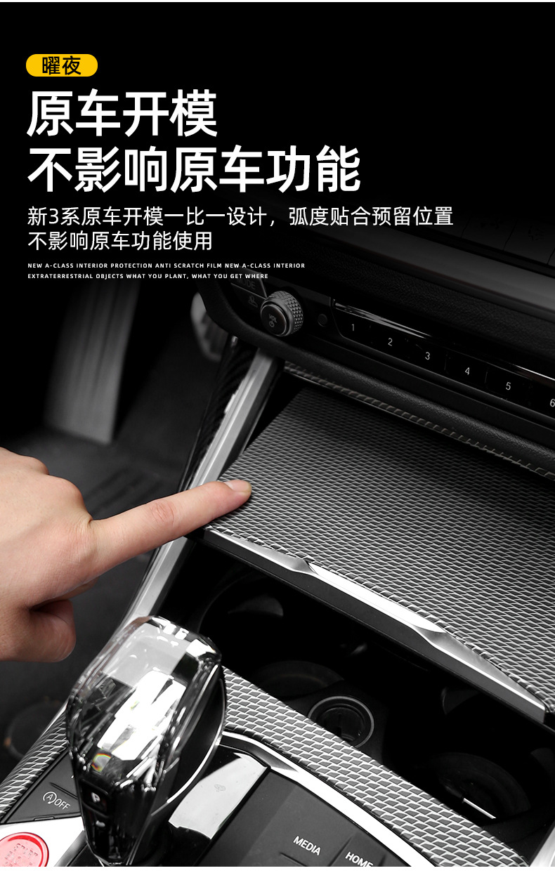Suitable for BMW new 3 Series 4 series I 3 320li modified night interior central control panel decoration supplies protective stickers