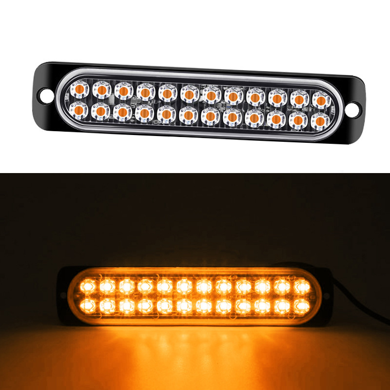 Dual fila 24 lámparas de advertencia de camión 24LED estallar lámparas laterales ultra delgadas