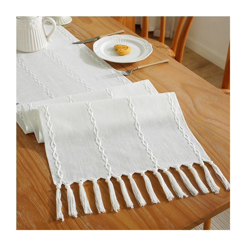 Amazon cross -border striped table flag handmade weaving streaming Su table flag tablecloth TV cabinet coffee table dust cabinet cover