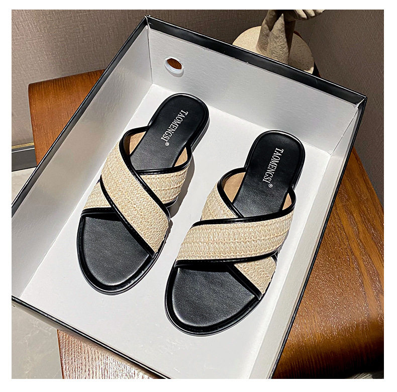 Dép sandal nữ quai chéo mũi tròn hở ngón đế dày phối màu, đế cao 3 cm — Màu Mơ (Dép lê), Màu Mơ (dép), Màu nâu (dép), Màu đen (dép) chi tiết 39