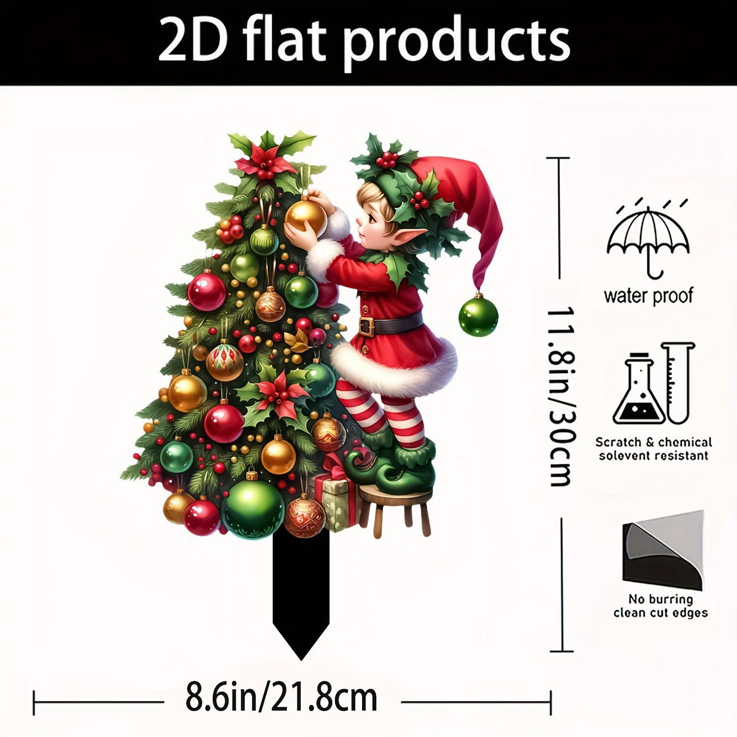 Nuevos productos transfronterizos de Navidad genio y árboles jardín interior y exterior acrílico inserción infantil interesante inserción