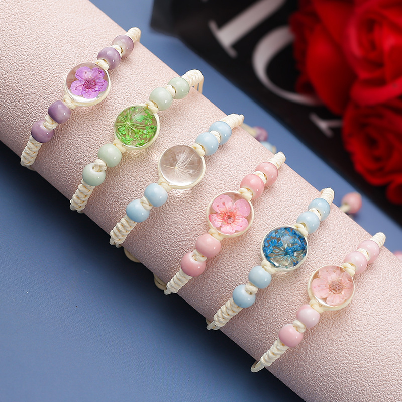 Dopamine Time Gemstone Glass Bead Bracelet Sweet Girly Heart Ceramic Beaded Bracelet Jewelry Manufacturer Wholesale Dopamine Time Gemstone Glass Bead Bracelet Sweet Girly Heart Ceramic Beaded Bracelet Jewelry Manufacturer Wholesale