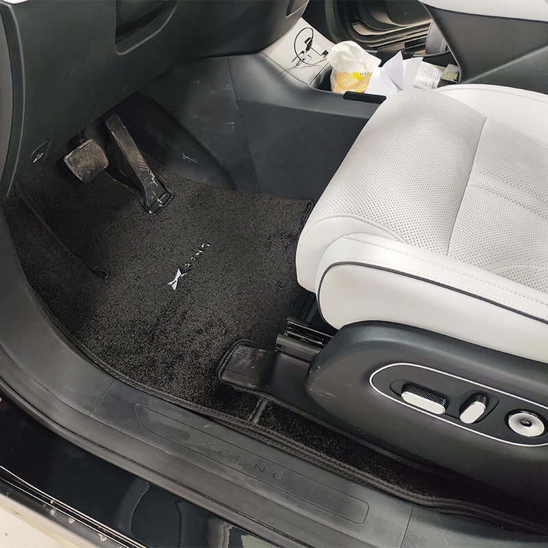 XPeng Floor Mats for XPeng X9 Front Middle Rear Trunk Mat (Modelə uyğun ayaqaltı) - xpeng-x9-front-row-driver-passenger-note-color-plush-200