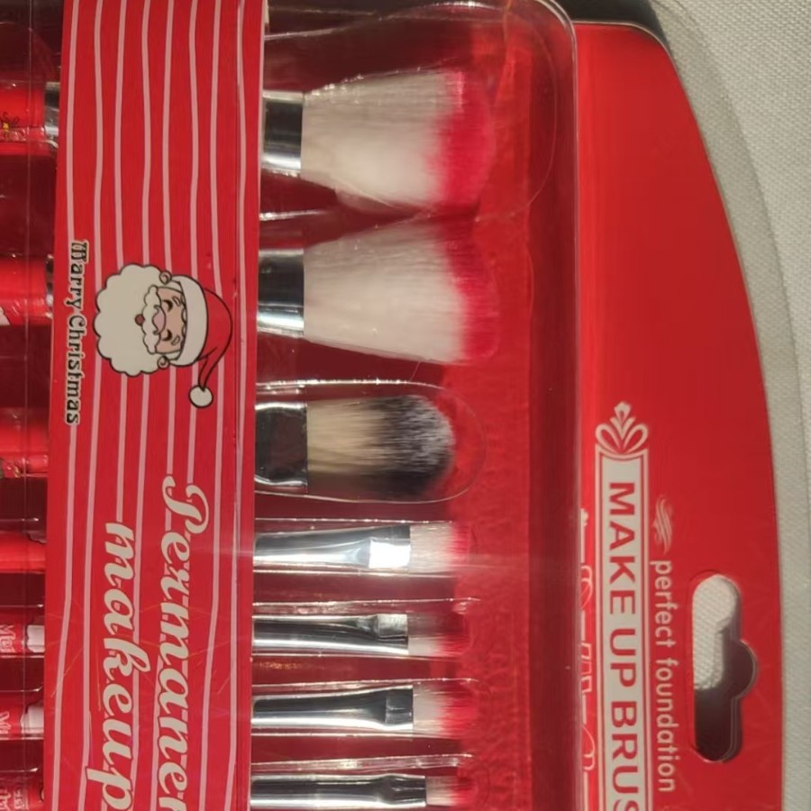 Patrón de dibujos animados transfronterizos Santa Claus 12 pinceles de maquillaje kt gatos súper lindos principiantes súper alta amistad