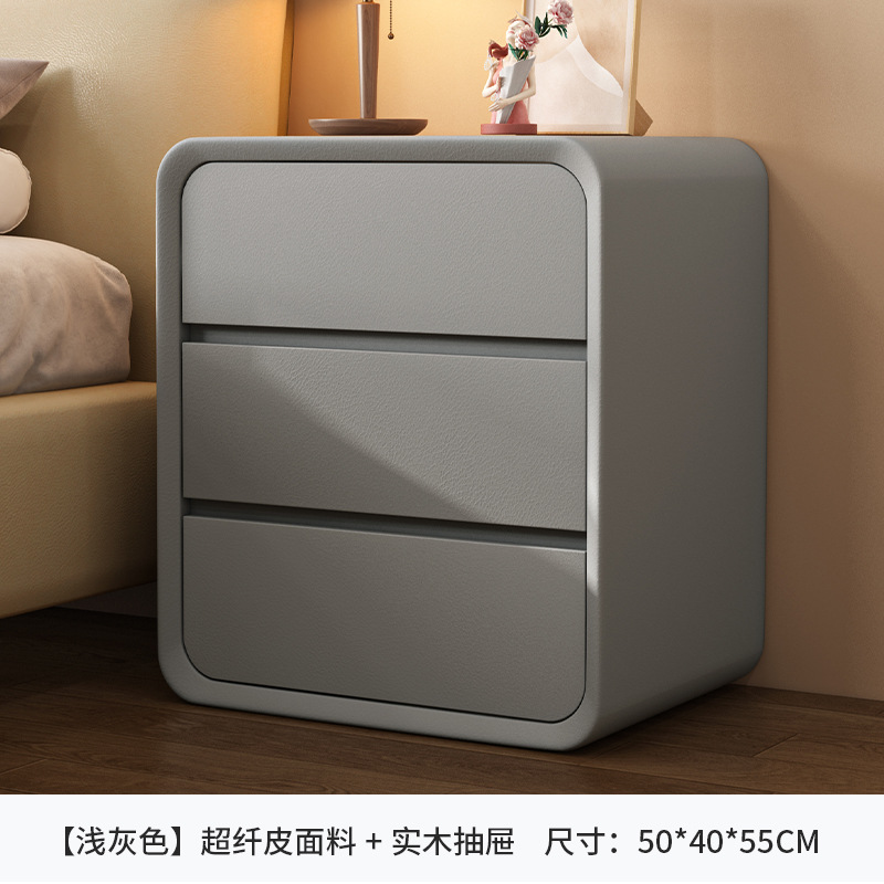 Mesita de noche dormitorio multifuncional luz lujo madera maciza cajón creativo mesita de noche estilo crema almacenamiento pequeño gabinete