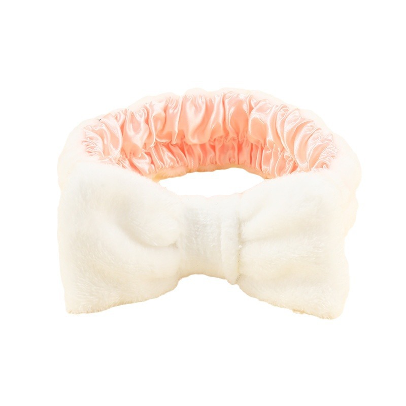 Temu transfronterizo color sólido gran arco correa de cabello máscara de lavado de la mujer correa de cabello rosa lindos joyas para el cabello