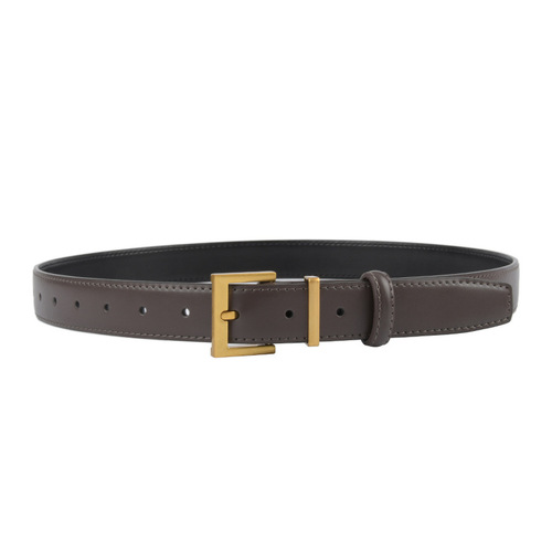 New Genuine Leather Women's Belt Retro Simple Women's Belt Match Jeans Casual Pants Width 2.8cm Factory Stock