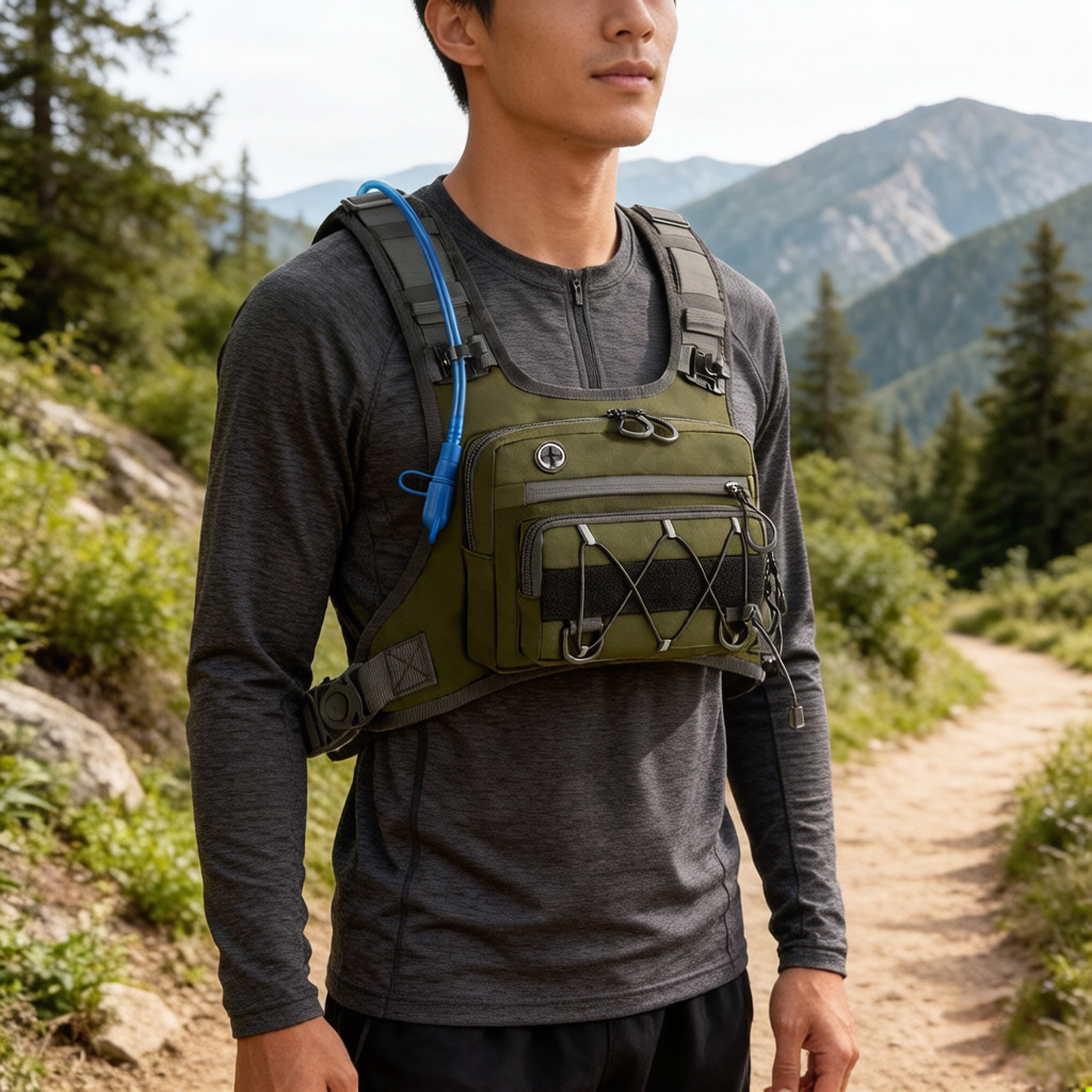 Outdoor-Sport-Fahrradrucksack multifunktional Wandern Bergsteigen Weste leicht Taktik Rucksack Gelände Brustbeutel